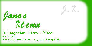 janos klemm business card